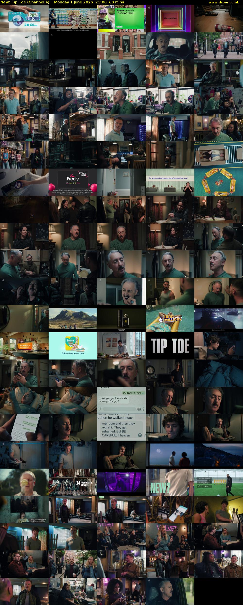 Tip Toe (Channel 4) Monday 1 June 2026 21:00 - 22:00