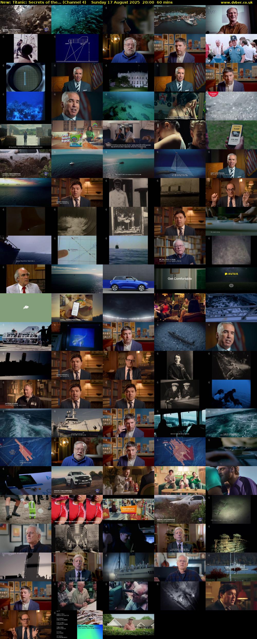 Titanic: Secrets of the... (Channel 4) Sunday 17 August 2025 20:00 - 21:00