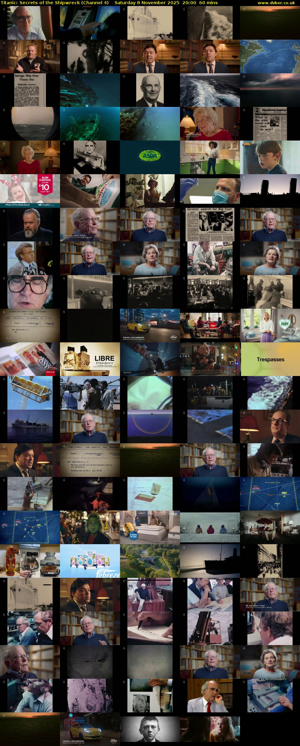 Titanic: Secrets of the Shipwreck (Channel 4) Saturday 8 November 2025 20:00 - 21:00