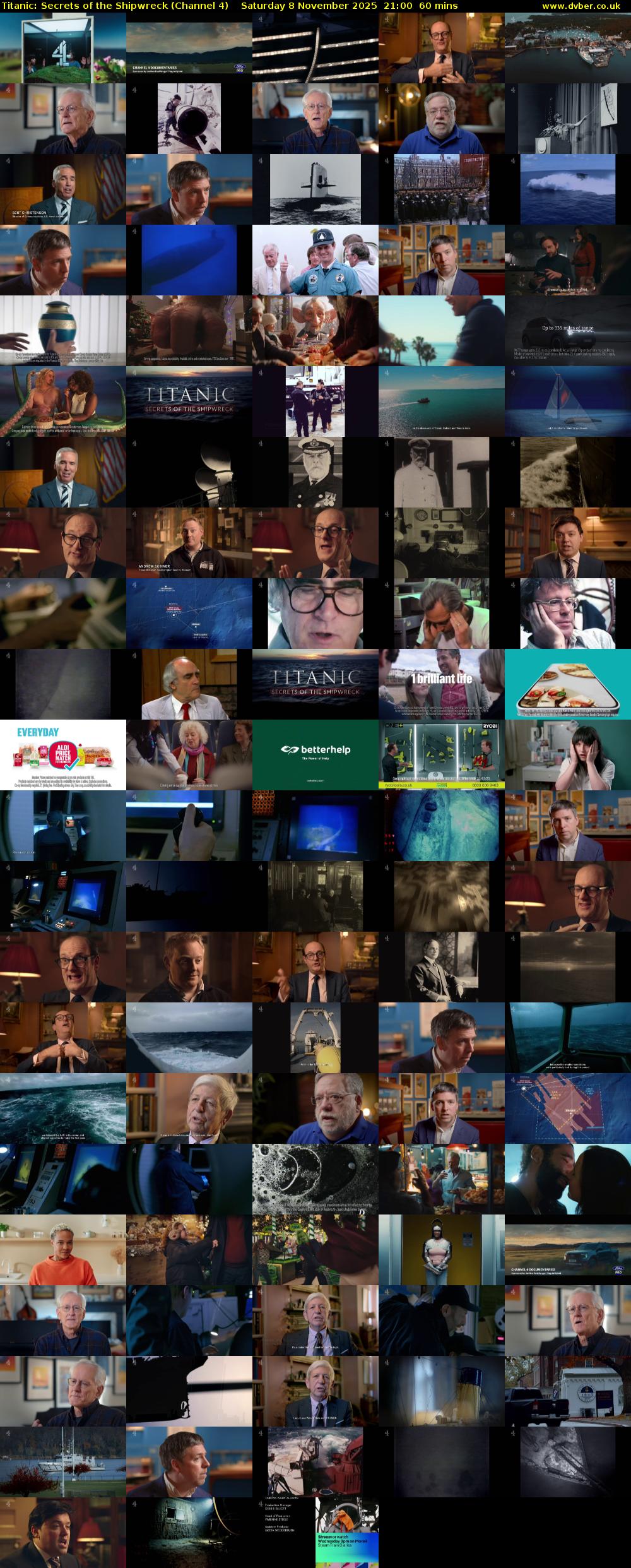 Titanic: Secrets of the Shipwreck (Channel 4) Saturday 8 November 2025 21:00 - 22:00