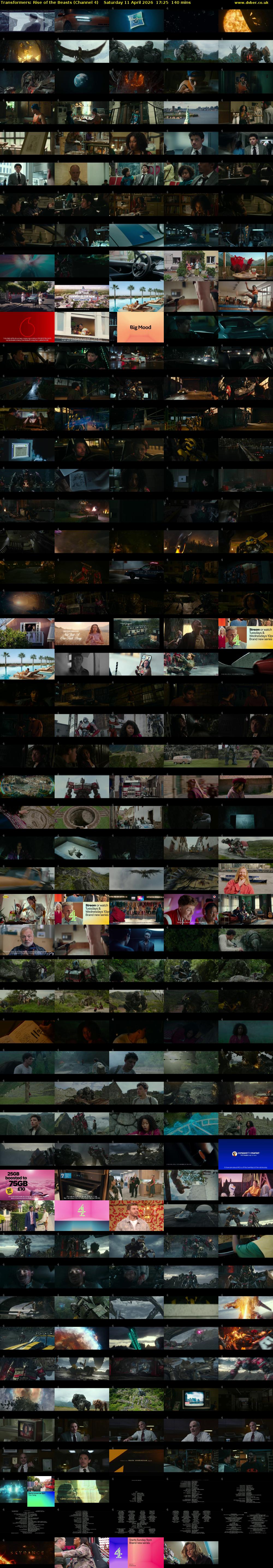 Transformers: Rise of the Beasts (Channel 4) Saturday 11 April 2026 17:25 - 19:45