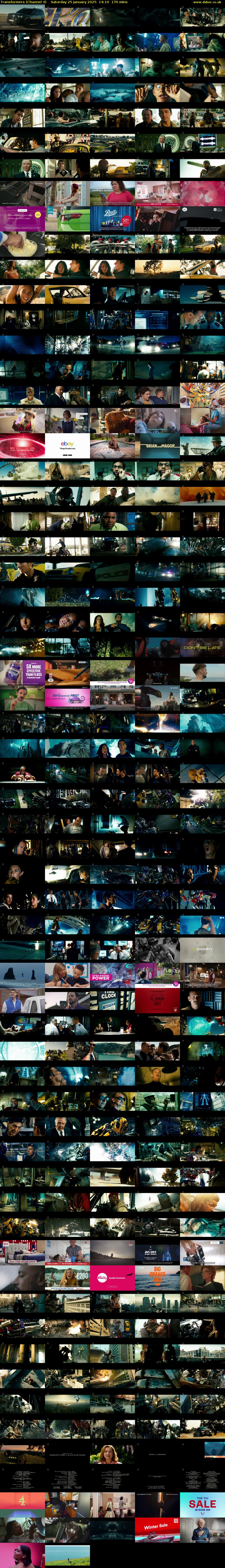 Transformers (Channel 4) Saturday 25 January 2025 14:10 - 17:00