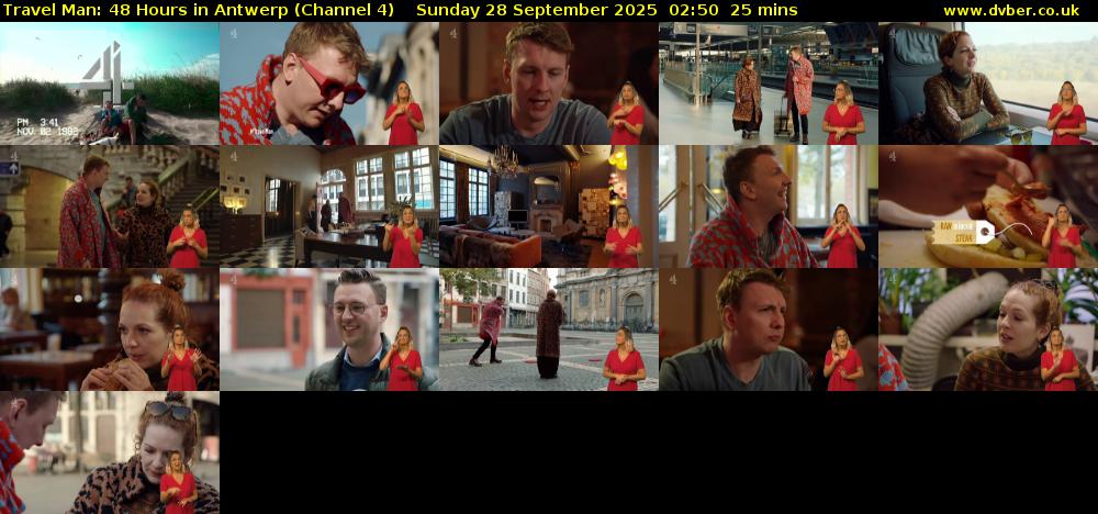 Travel Man: 48 Hours in Antwerp (Channel 4) Sunday 28 September 2025 02:50 - 03:15