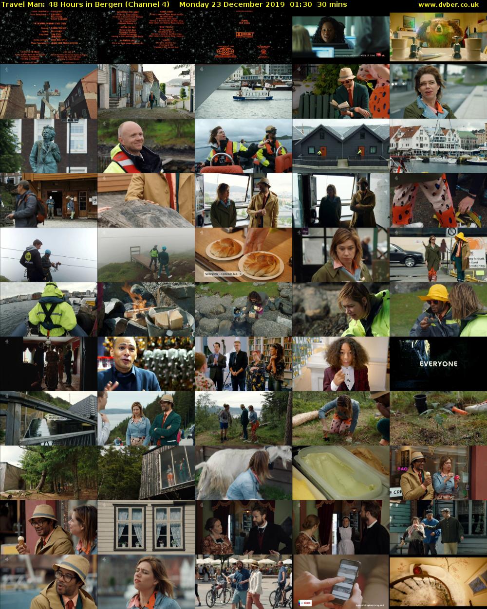 Travel Man: 48 Hours in Bergen (Channel 4) Monday 23 December 2019 01:30 - 02:00