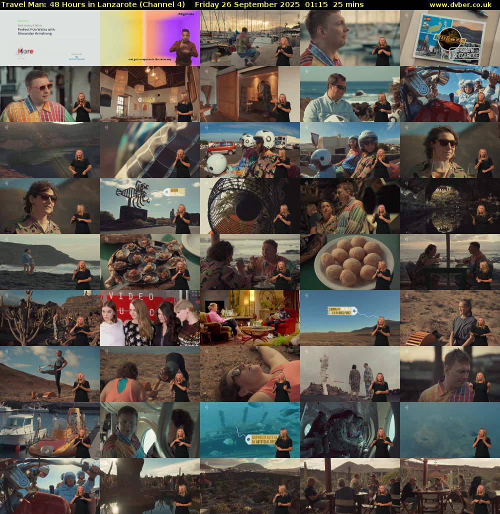 Travel Man: 48 Hours in Lanzarote (Channel 4) Friday 26 September 2025 01:15 - 01:40