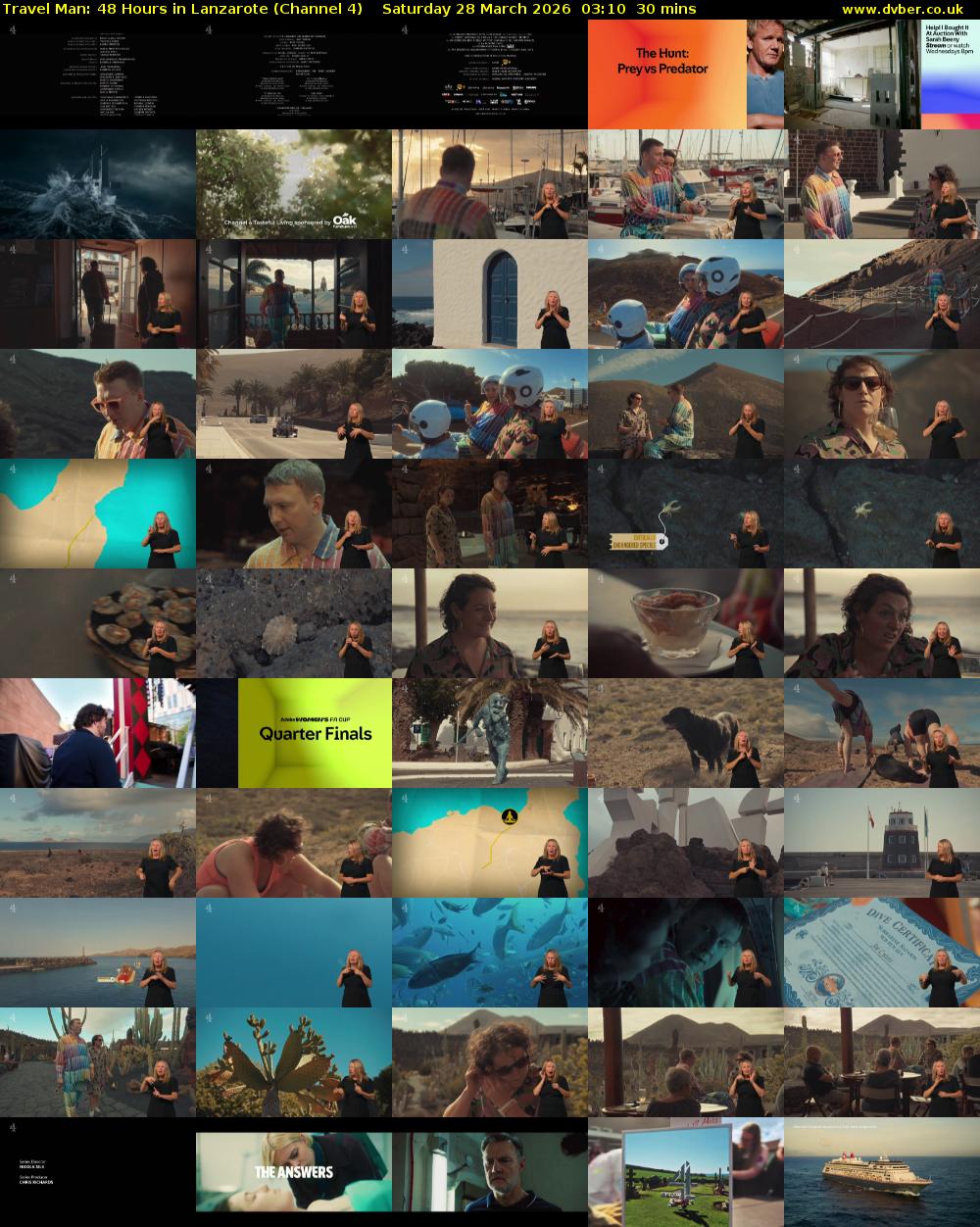 Travel Man: 48 Hours in Lanzarote (Channel 4) Saturday 28 March 2026 03:10 - 03:40