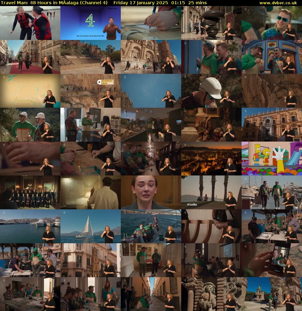 Travel Man: 48 Hours in MÂalaga (Channel 4) Friday 17 January 2025 01:15 - 01:40