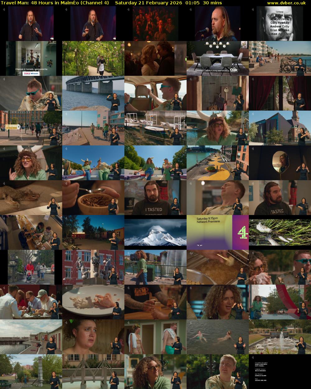 Travel Man: 48 Hours in MalmÈo (Channel 4) Saturday 21 February 2026 01:05 - 01:35