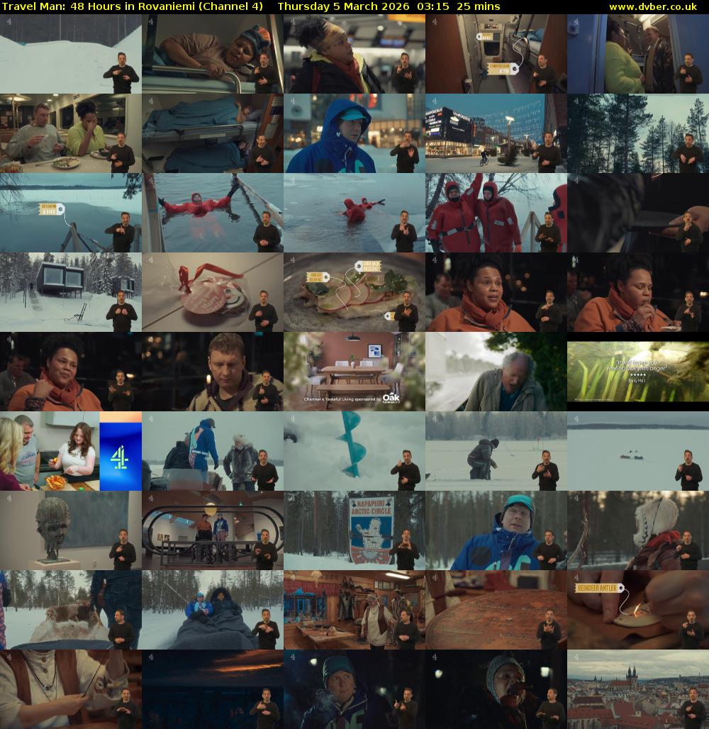 Travel Man: 48 Hours in Rovaniemi (Channel 4) Thursday 5 March 2026 03:15 - 03:40