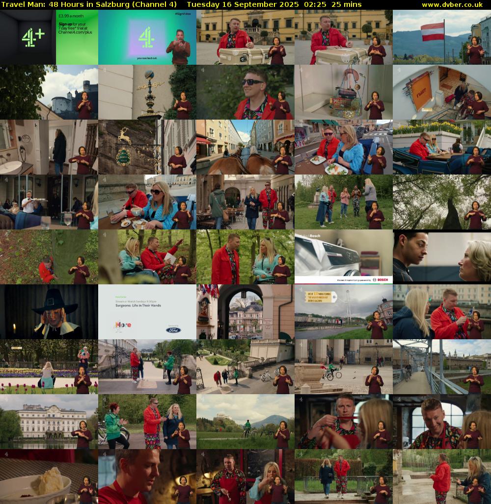 Travel Man: 48 Hours in Salzburg (Channel 4) Tuesday 16 September 2025 02:25 - 02:50