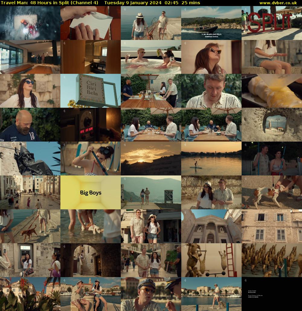 Travel Man: 48 Hours in Split (Channel 4) Tuesday 9 January 2024 02:45 - 03:10