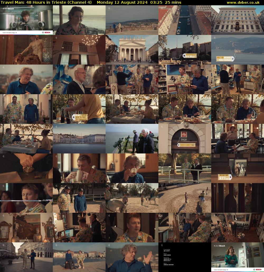 Travel Man: 48 Hours in Trieste (Channel 4) Monday 12 August 2024 03:25 - 03:50