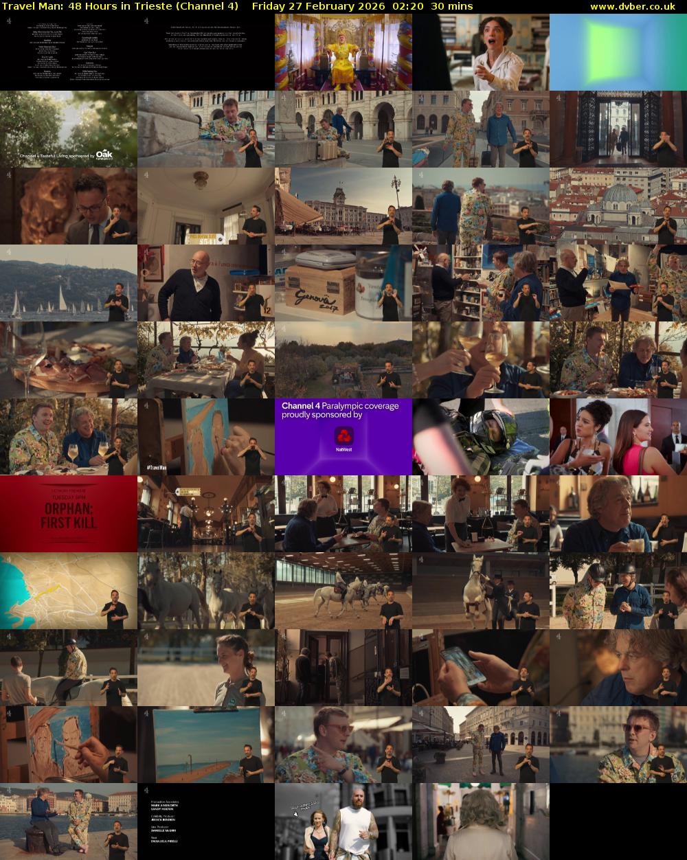 Travel Man: 48 Hours in Trieste (Channel 4) Friday 27 February 2026 02:20 - 02:50