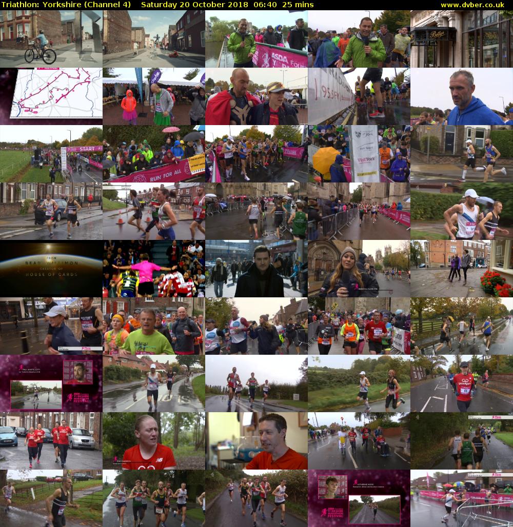 Triathlon: Yorkshire (Channel 4) Saturday 20 October 2018 06:40 - 07:05