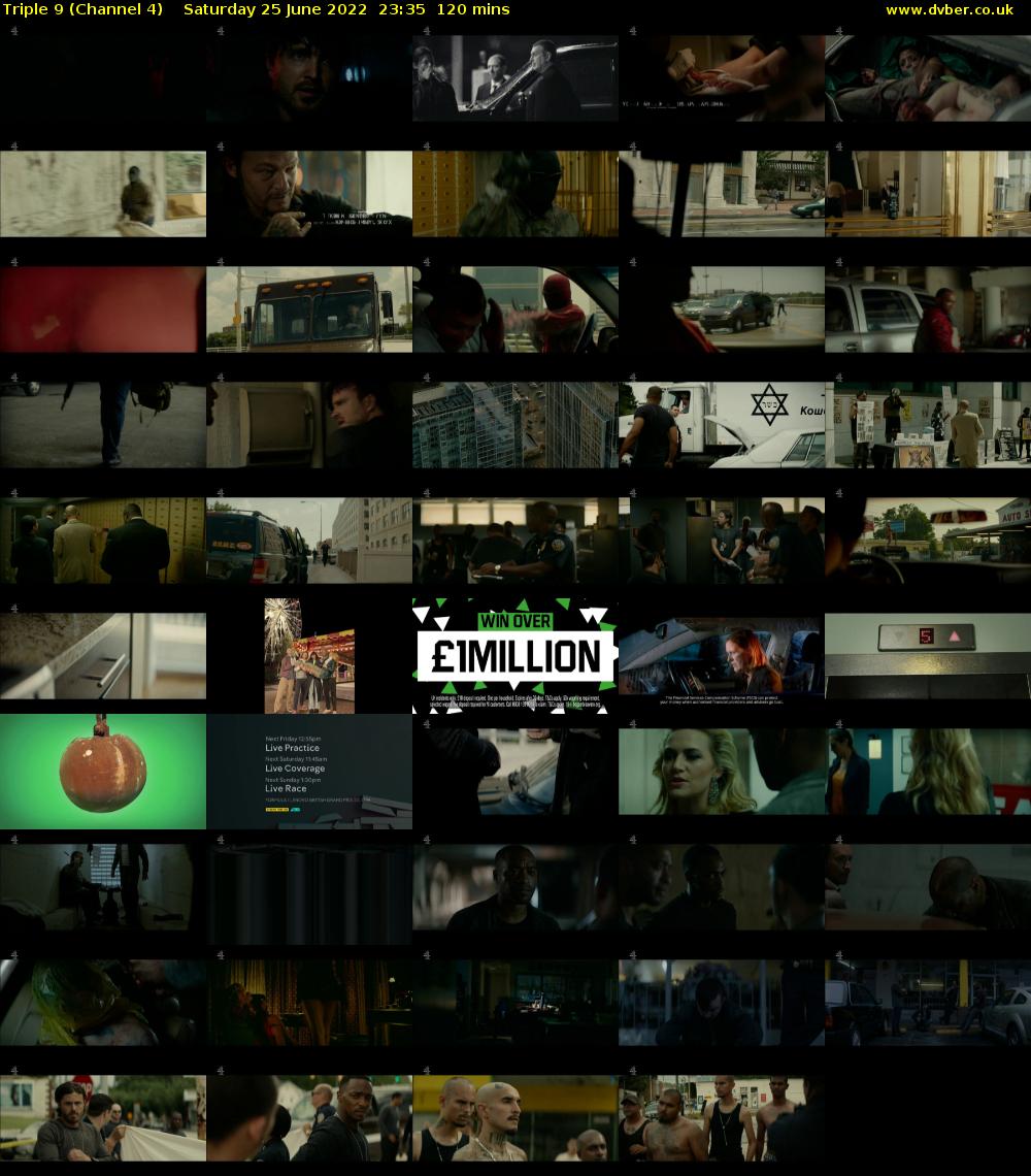 Triple 9 (Channel 4) Saturday 25 June 2022 23:35 - 01:35