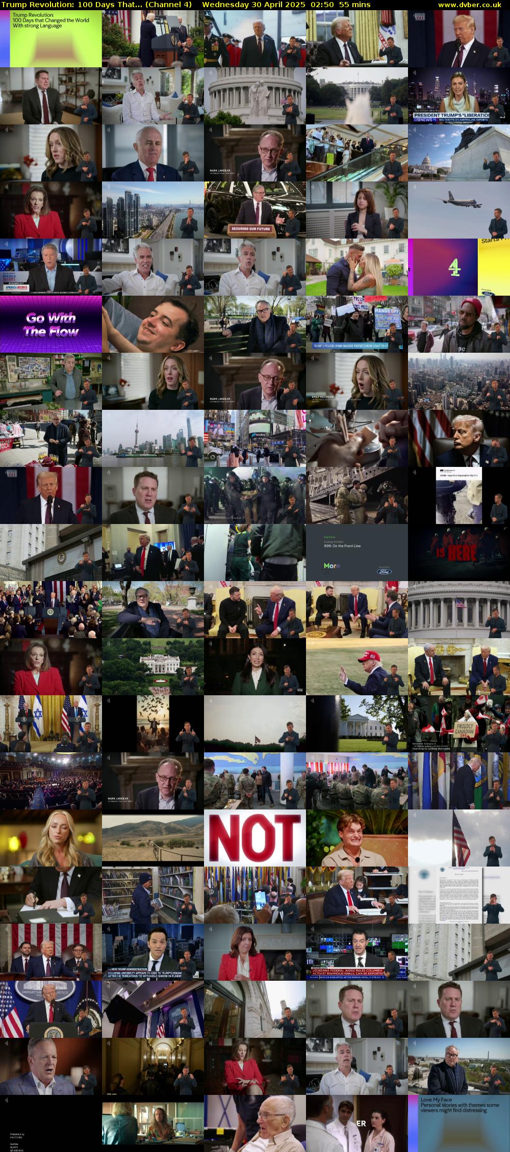 Trump Revolution: 100 Days That... (Channel 4) Wednesday 30 April 2025 02:50 - 03:45
