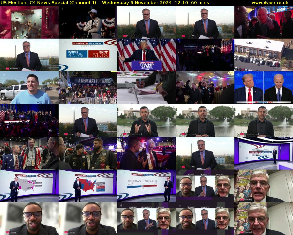 US Election: C4 News Special (Channel 4) Wednesday 6 November 2024 12:10 - 13:10