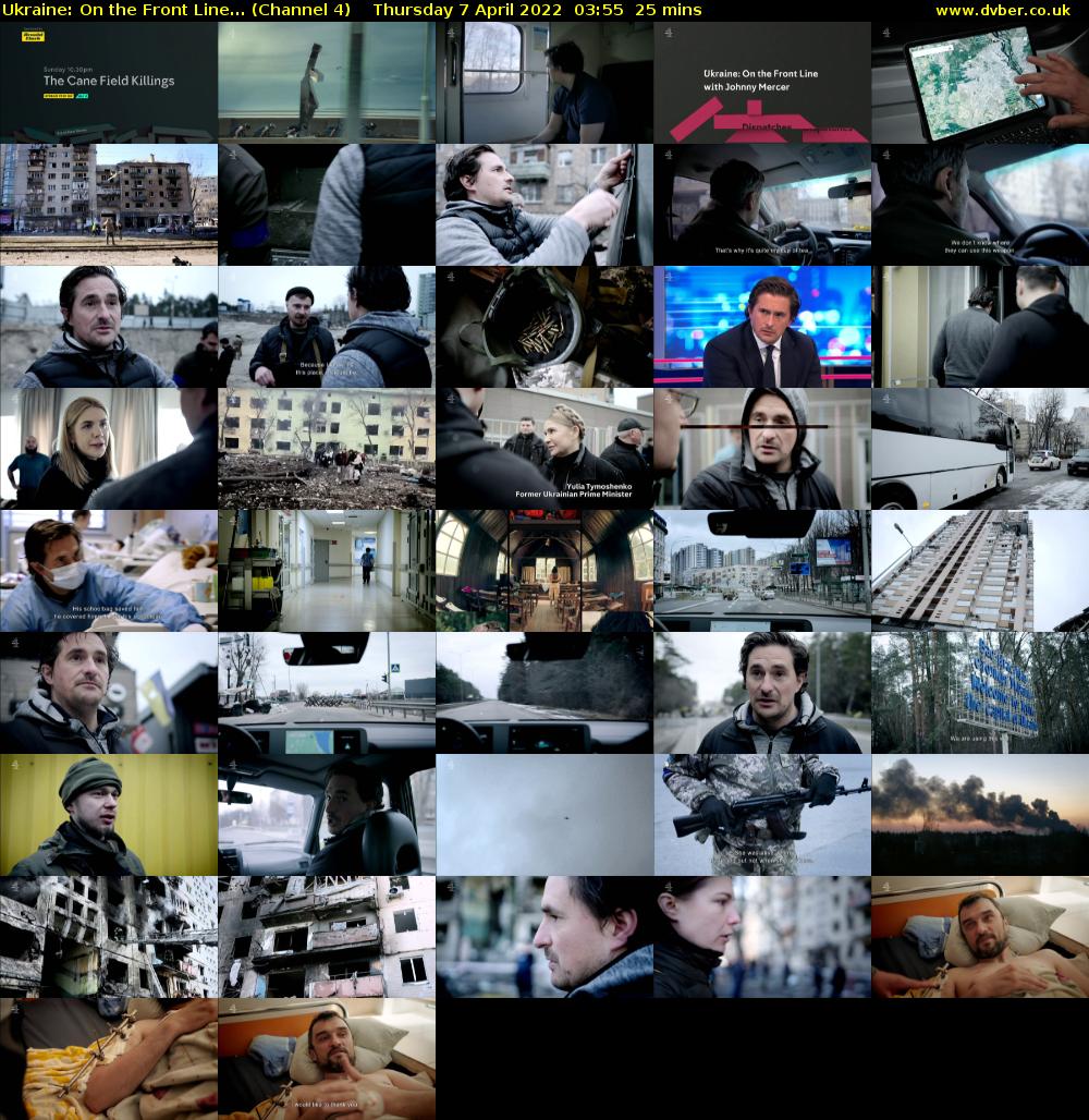 Ukraine: On the Front Line... (Channel 4) Thursday 7 April 2022 03:55 - 04:20