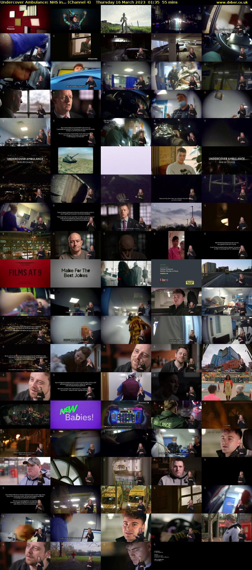 Undercover Ambulance: NHS in... (Channel 4) Thursday 16 March 2023 01:35 - 02:30