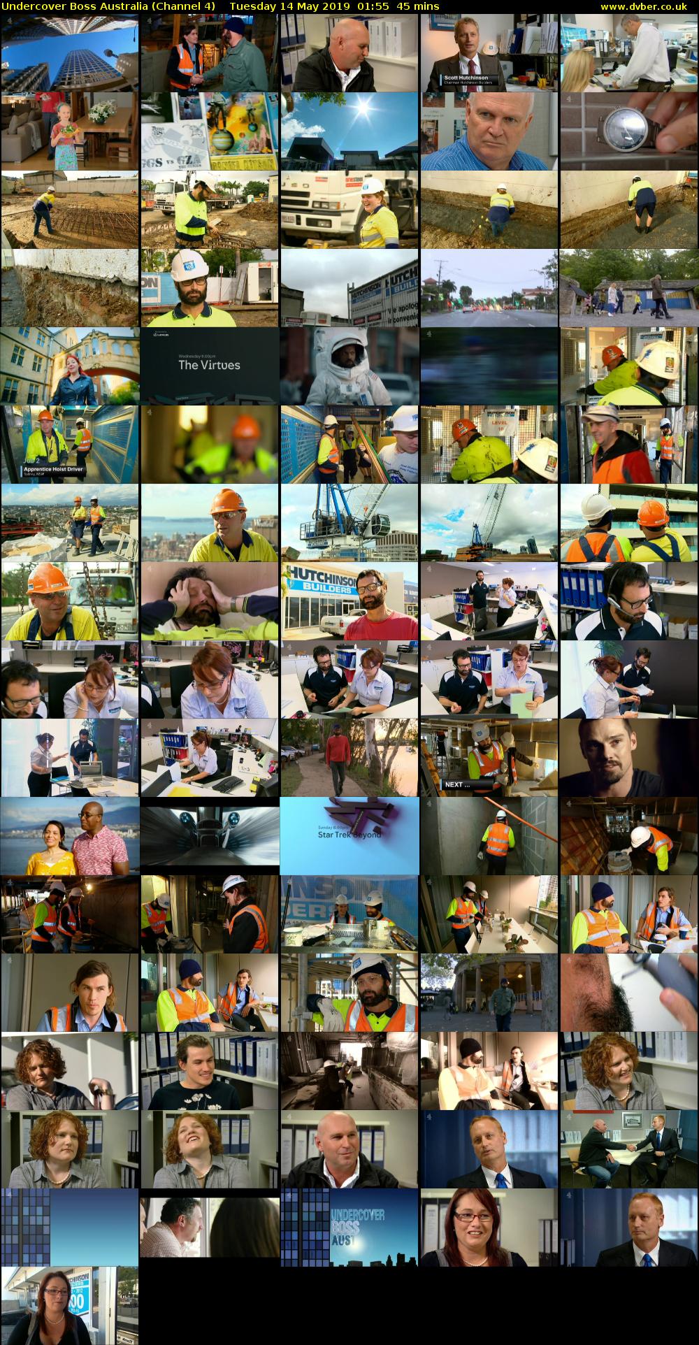 Undercover Boss Australia (Channel 4) Tuesday 14 May 2019 01:55 - 02:40