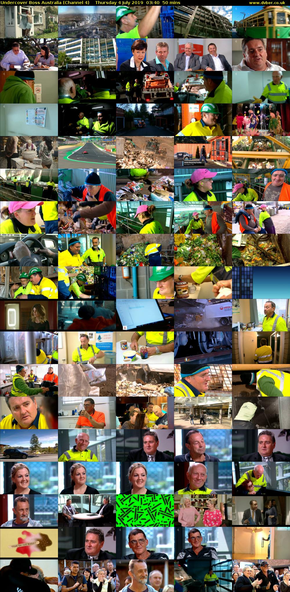 Undercover Boss Australia (Channel 4) Thursday 4 July 2019 03:40 - 04:30