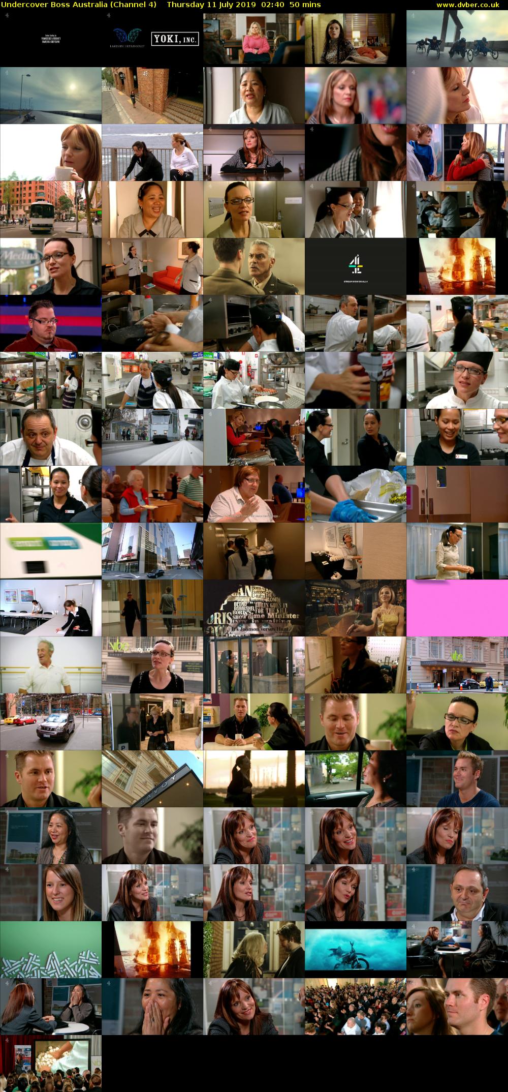 Undercover Boss Australia (Channel 4) Thursday 11 July 2019 02:40 - 03:30