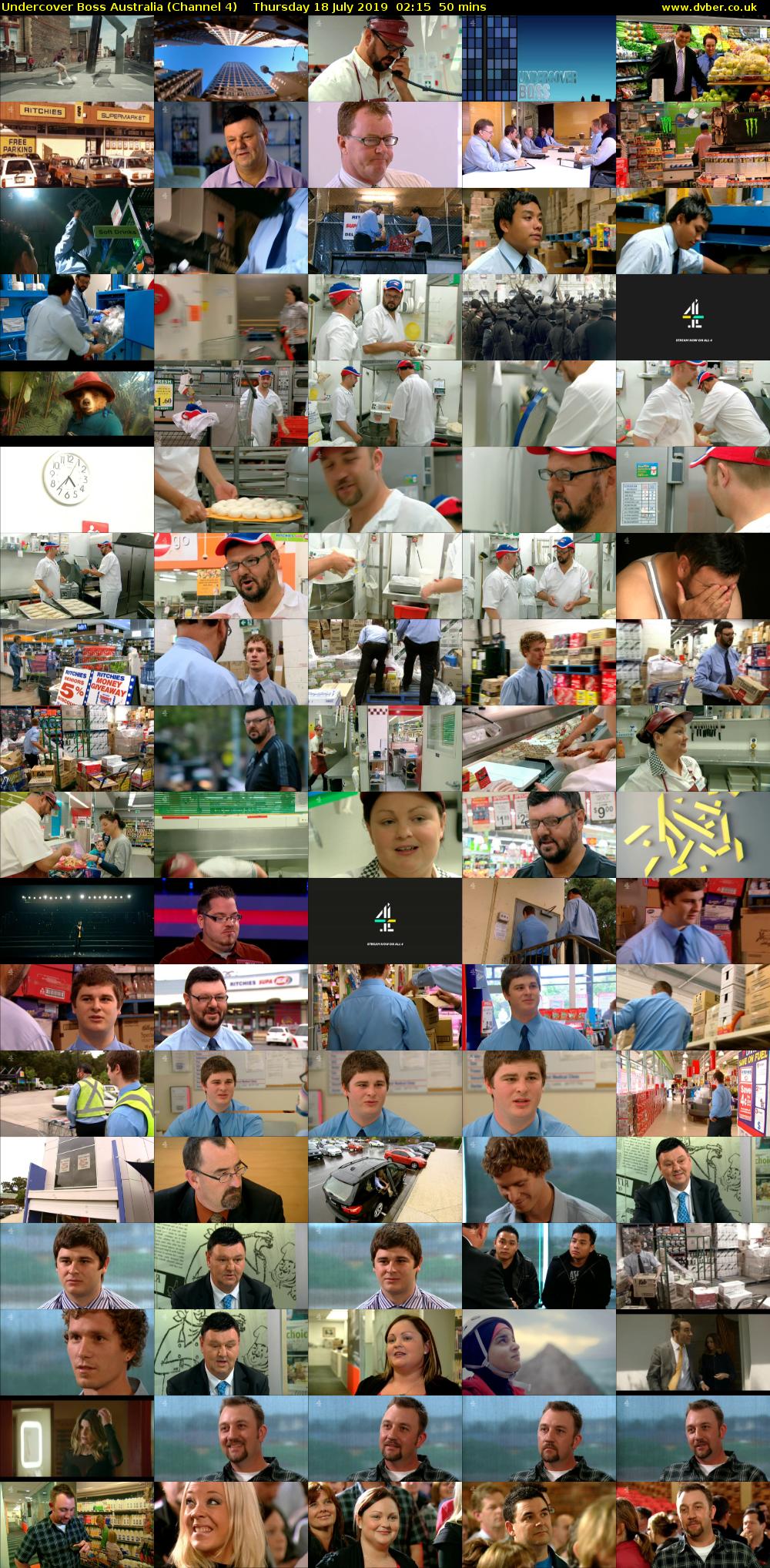 Undercover Boss Australia (Channel 4) Thursday 18 July 2019 02:15 - 03:05