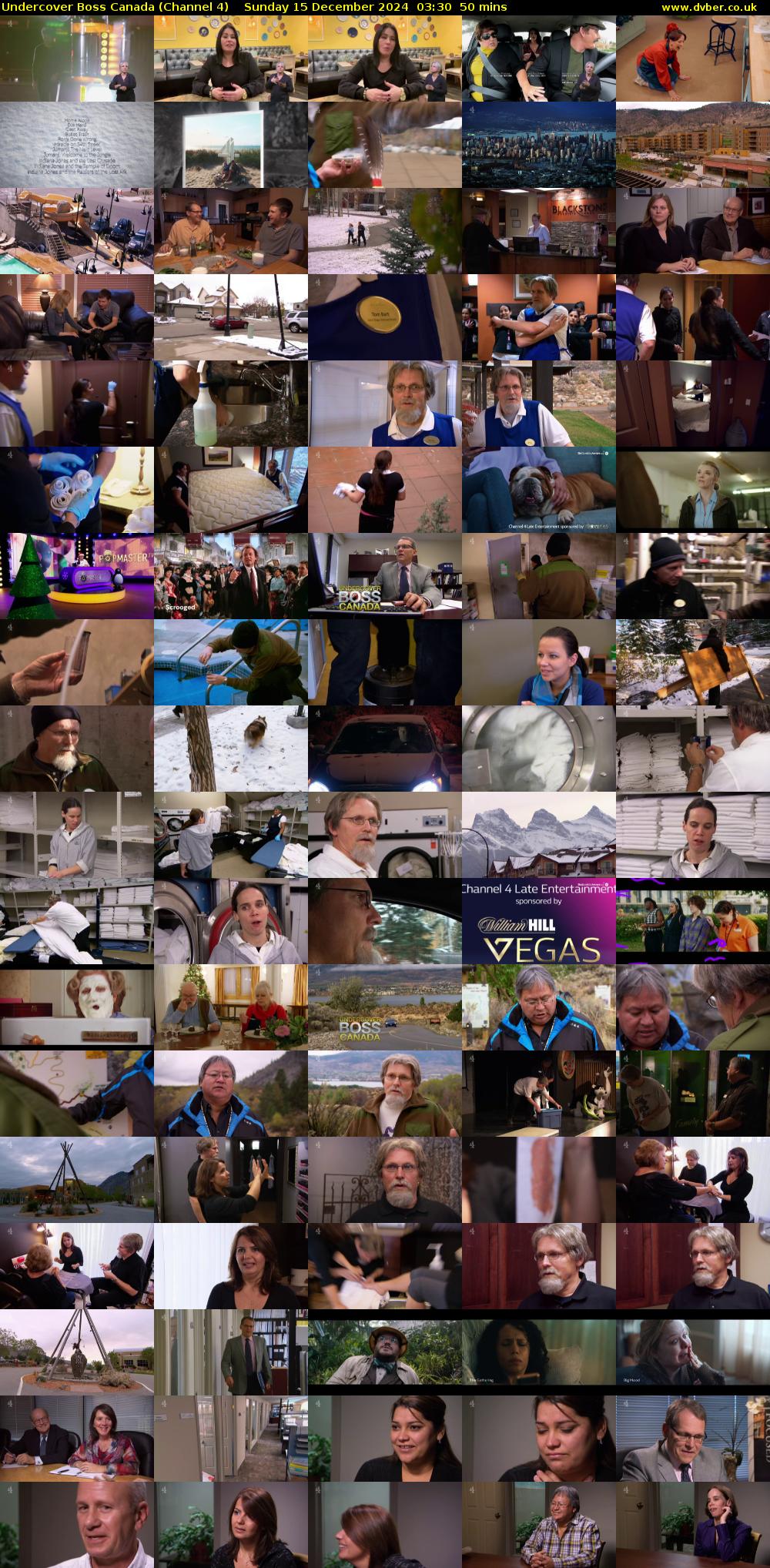 Undercover Boss Canada (Channel 4) Sunday 15 December 2024 03:30 - 04:20