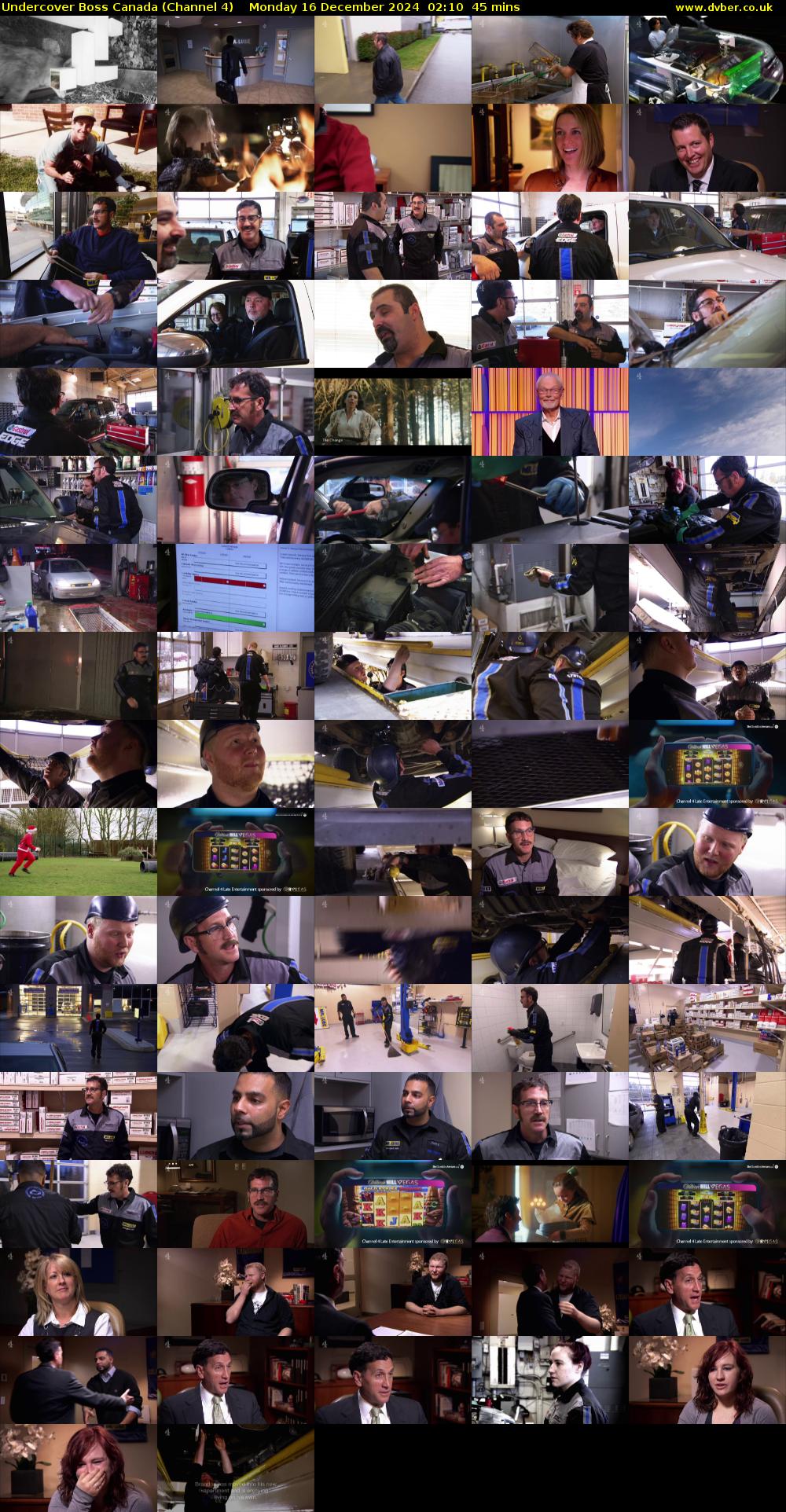 Undercover Boss Canada (Channel 4) Monday 16 December 2024 02:10 - 02:55