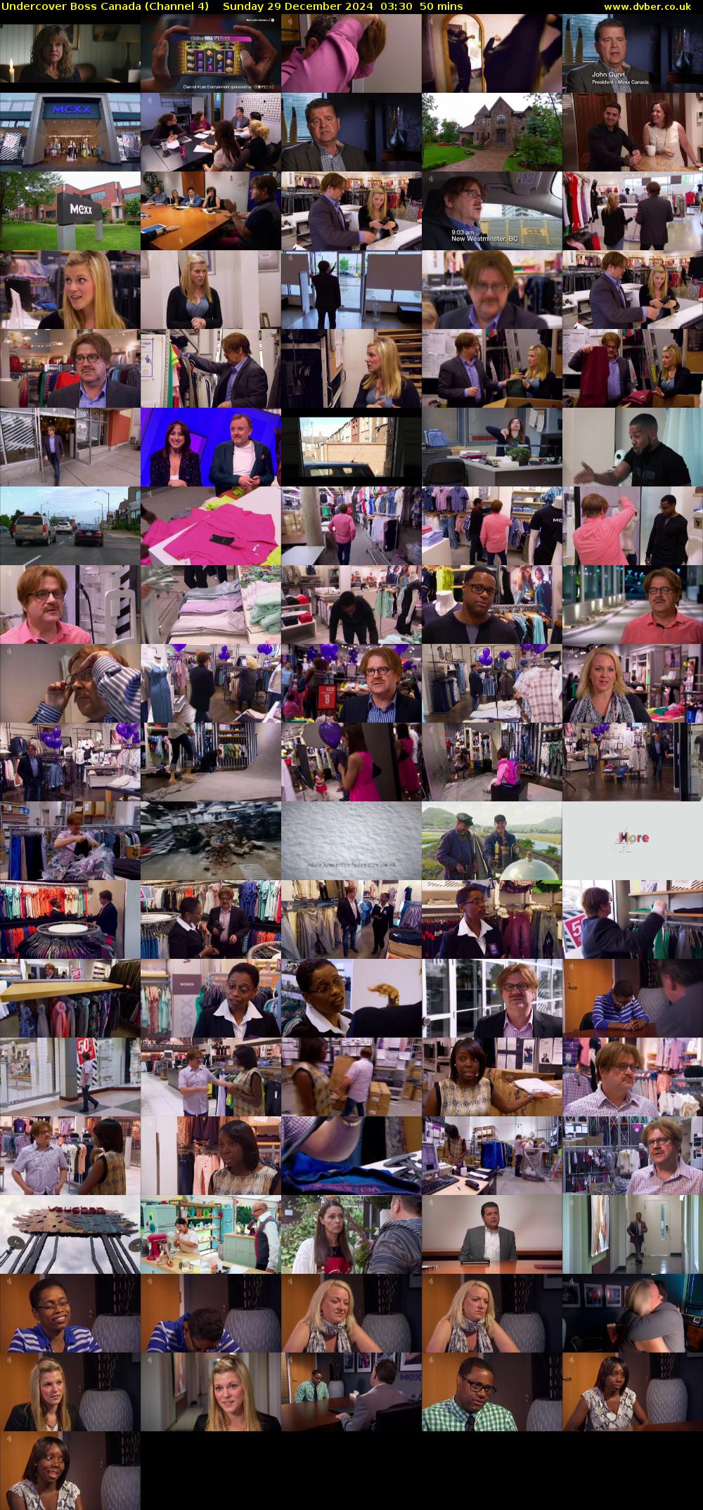 Undercover Boss Canada (Channel 4) Sunday 29 December 2024 03:30 - 04:20