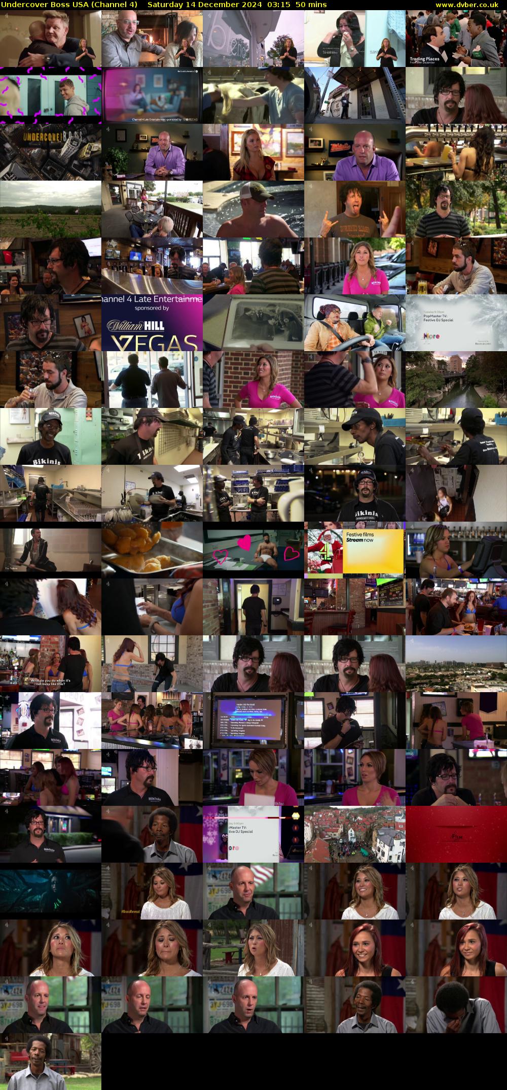 Undercover Boss USA (Channel 4) Saturday 14 December 2024 03:15 - 04:05