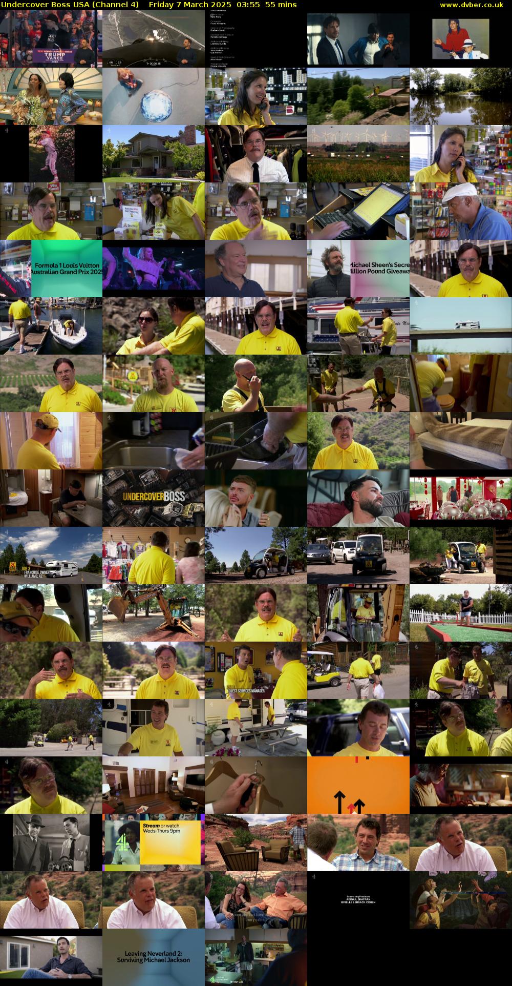 Undercover Boss USA (Channel 4) Friday 7 March 2025 03:55 - 04:50