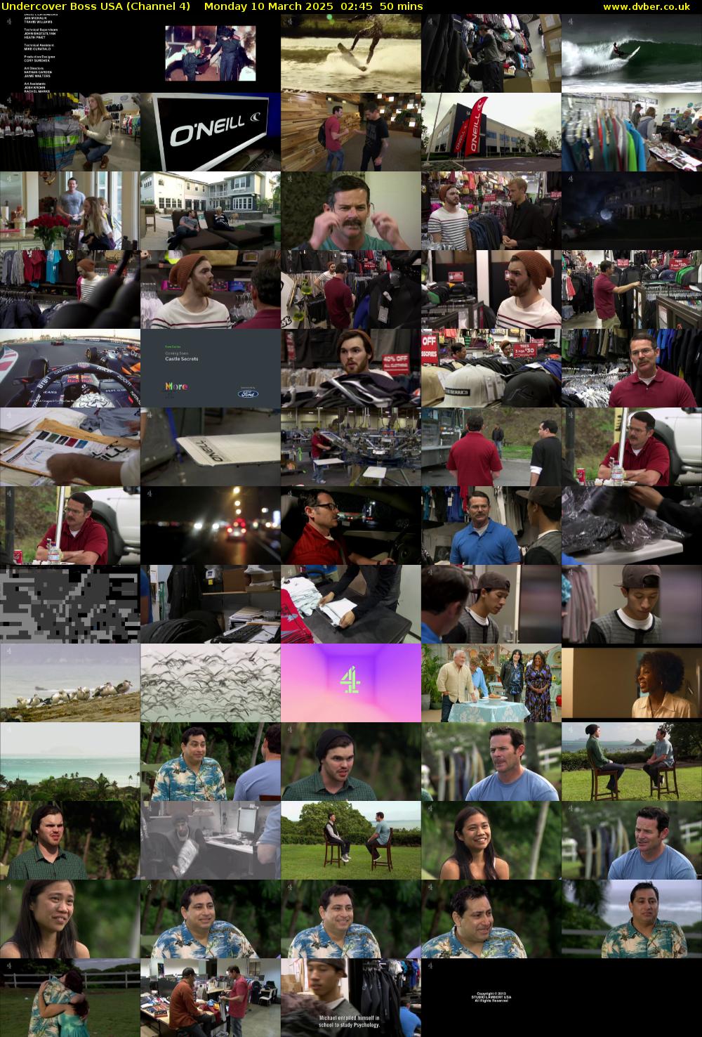 Undercover Boss USA (Channel 4) Monday 10 March 2025 02:45 - 03:35