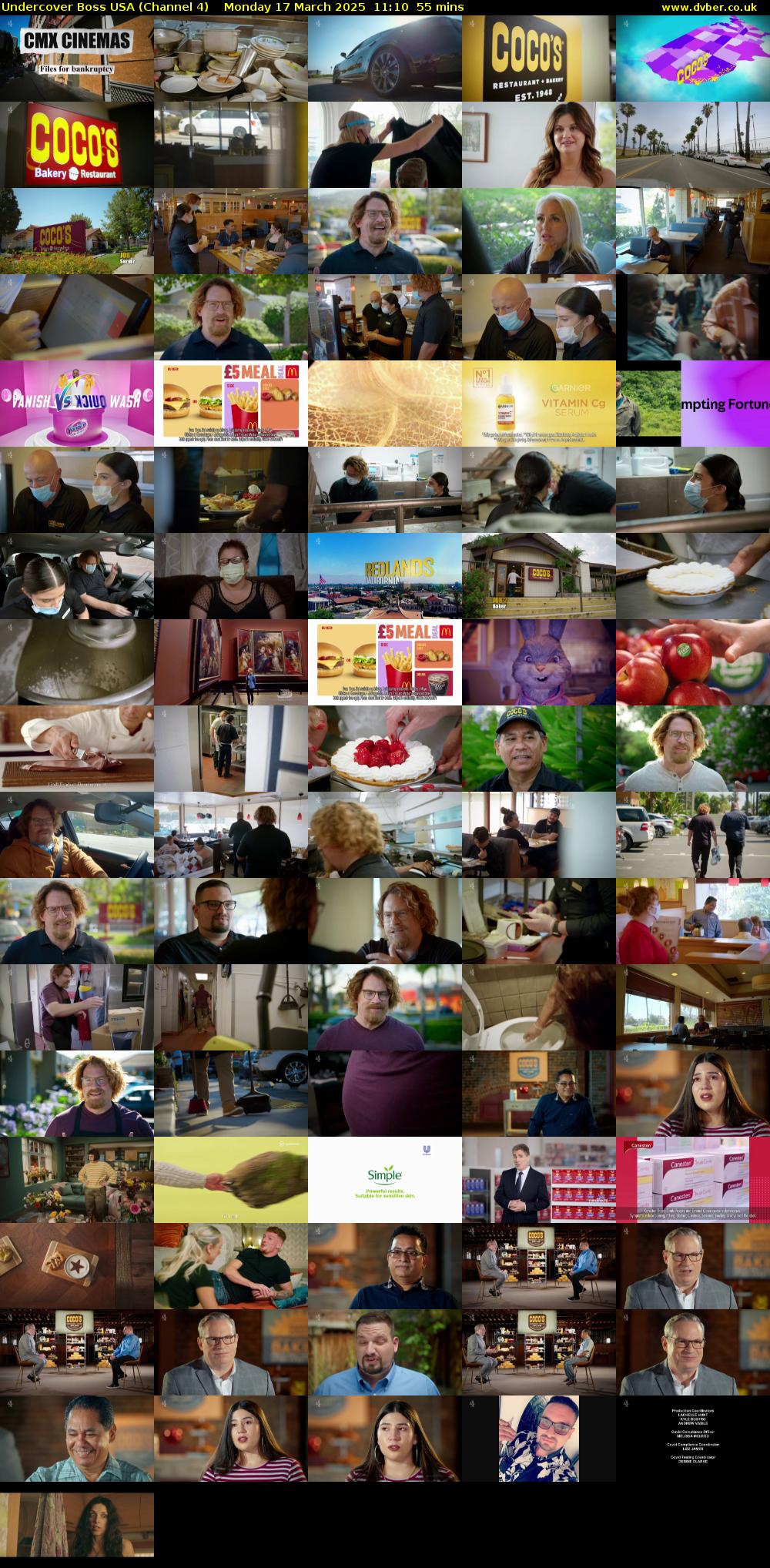 Undercover Boss USA (Channel 4) Monday 17 March 2025 11:10 - 12:05
