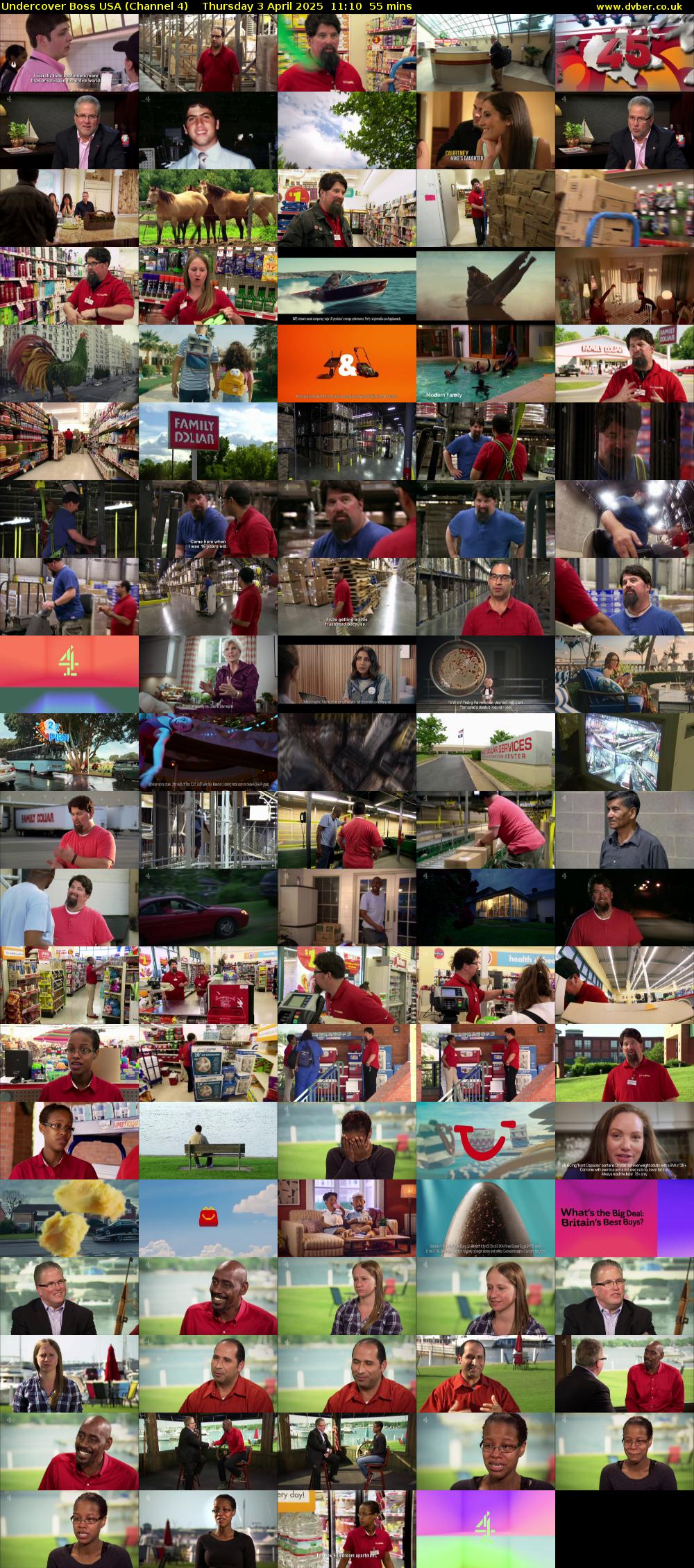 Undercover Boss USA (Channel 4) Thursday 3 April 2025 11:10 - 12:05