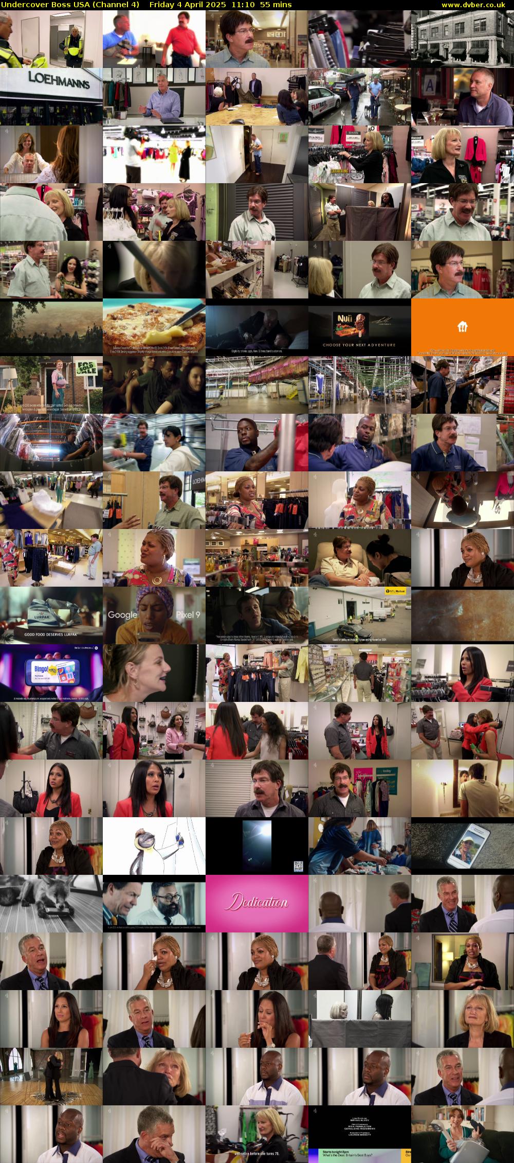 Undercover Boss USA (Channel 4) Friday 4 April 2025 11:10 - 12:05