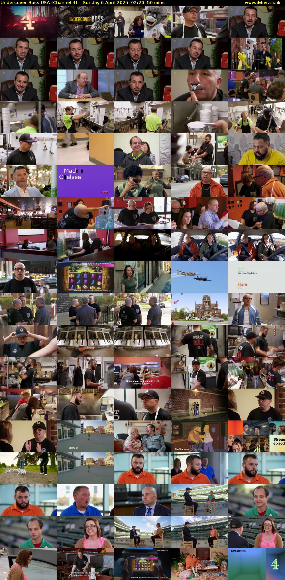 Undercover Boss USA (Channel 4) Sunday 6 April 2025 02:20 - 03:10