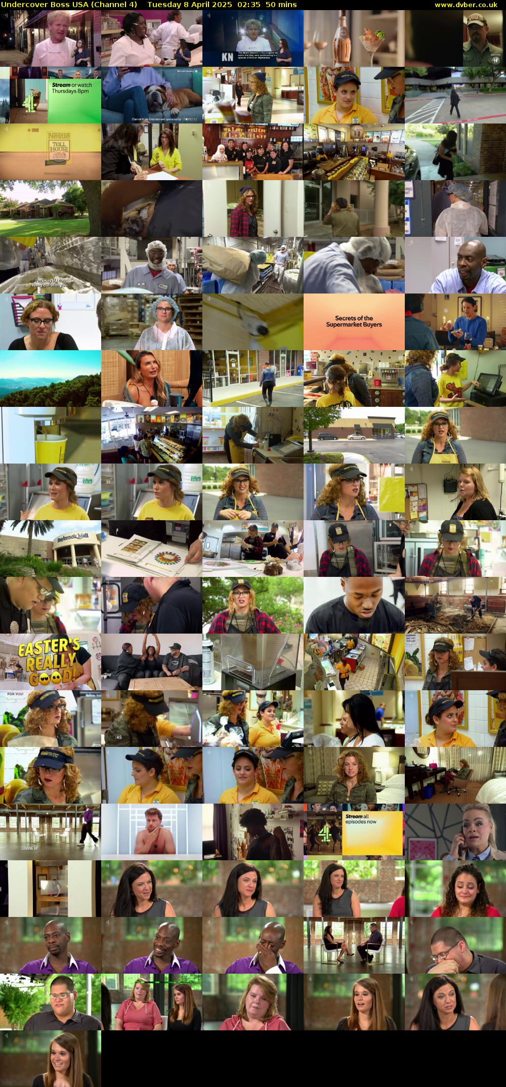 Undercover Boss USA (Channel 4) Tuesday 8 April 2025 02:35 - 03:25