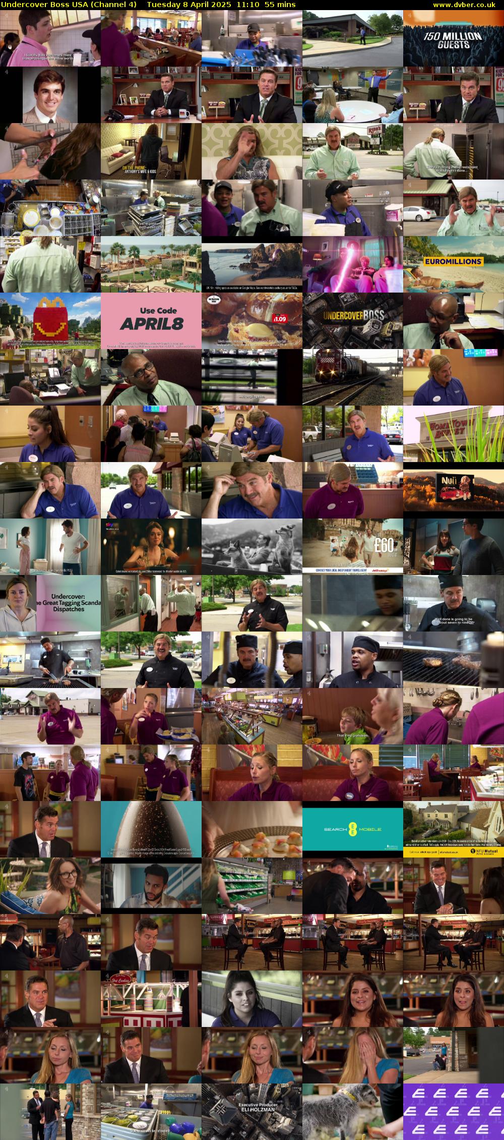Undercover Boss USA (Channel 4) Tuesday 8 April 2025 11:10 - 12:05