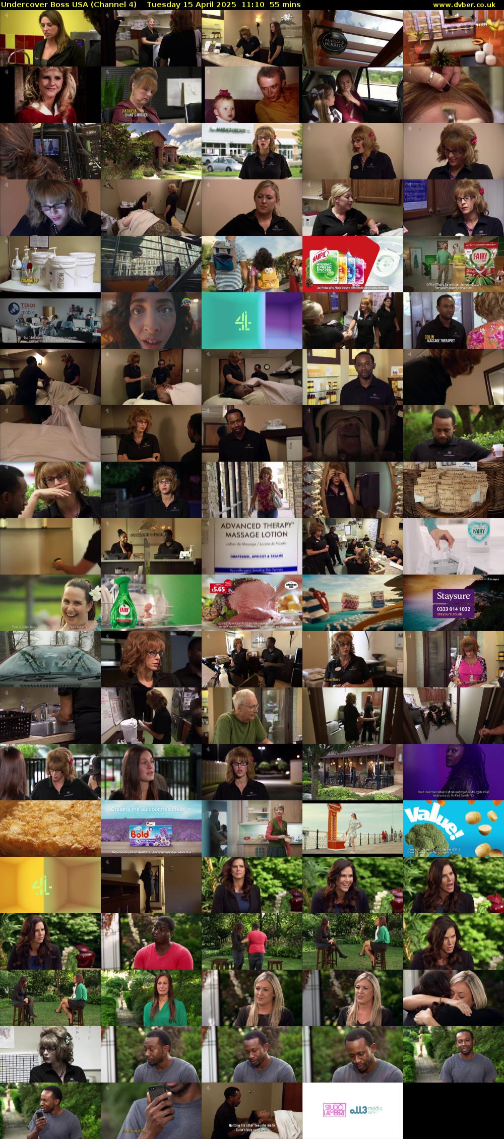Undercover Boss USA (Channel 4) Tuesday 15 April 2025 11:10 - 12:05
