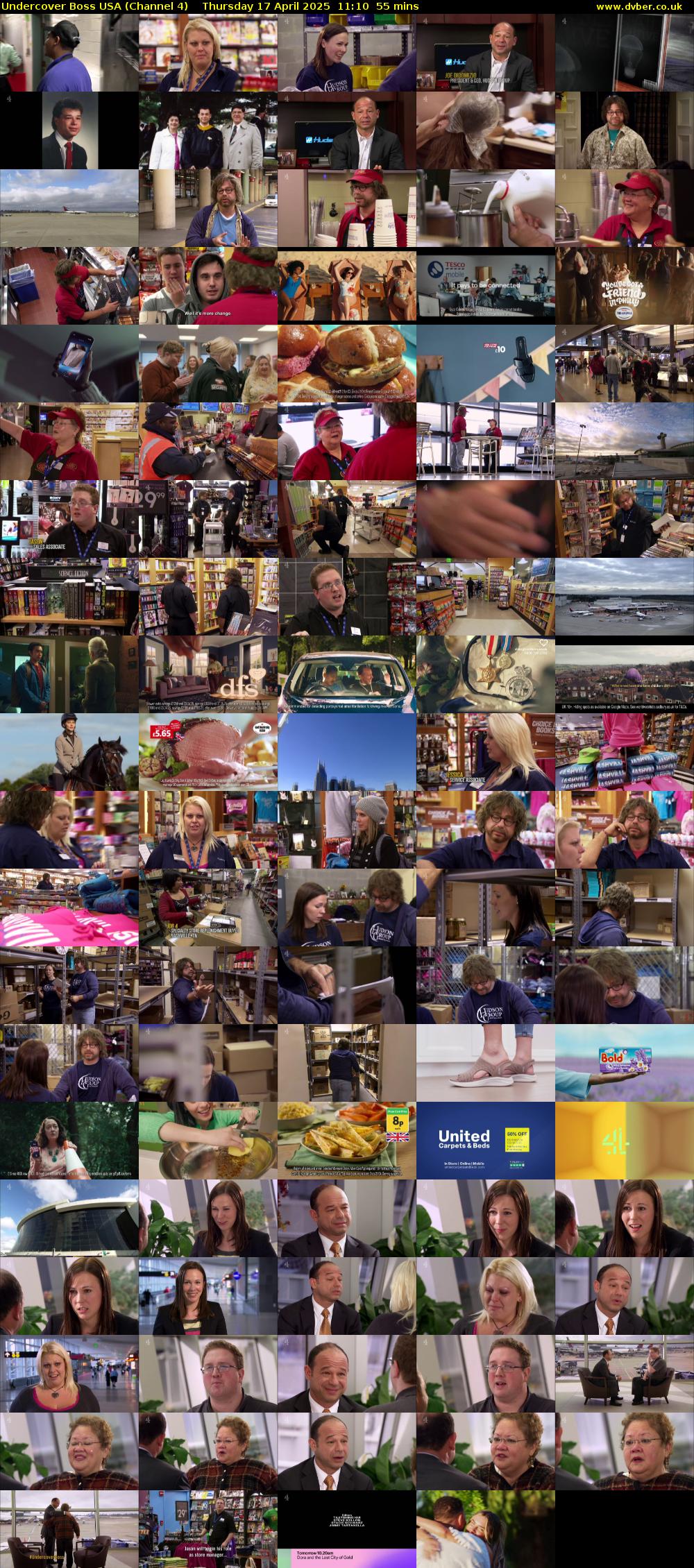 Undercover Boss USA (Channel 4) Thursday 17 April 2025 11:10 - 12:05