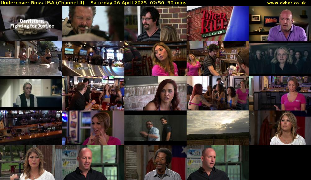 Undercover Boss USA (Channel 4) Saturday 26 April 2025 02:50 - 03:40
