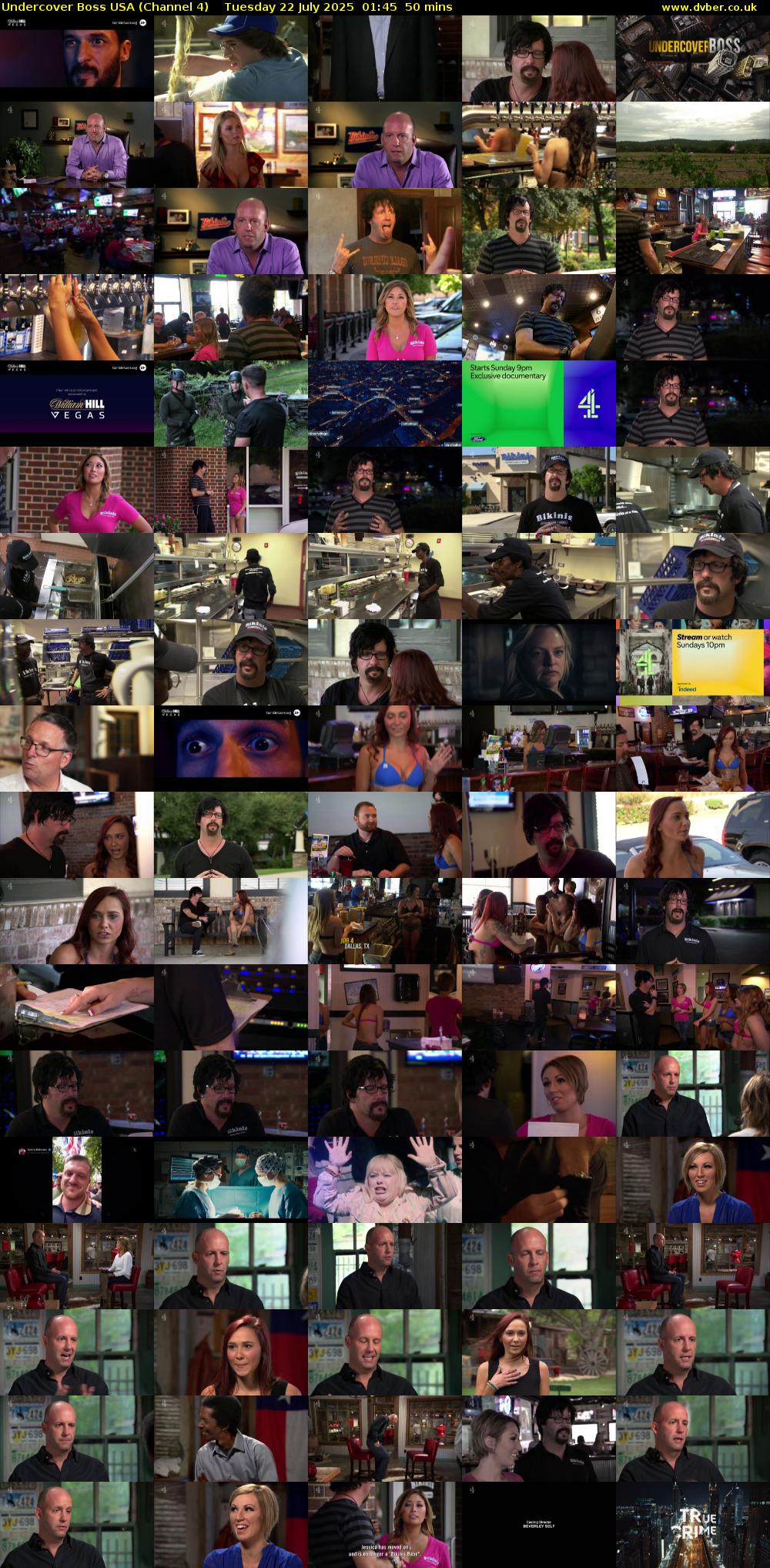 Undercover Boss USA (Channel 4) Tuesday 22 July 2025 01:45 - 02:35