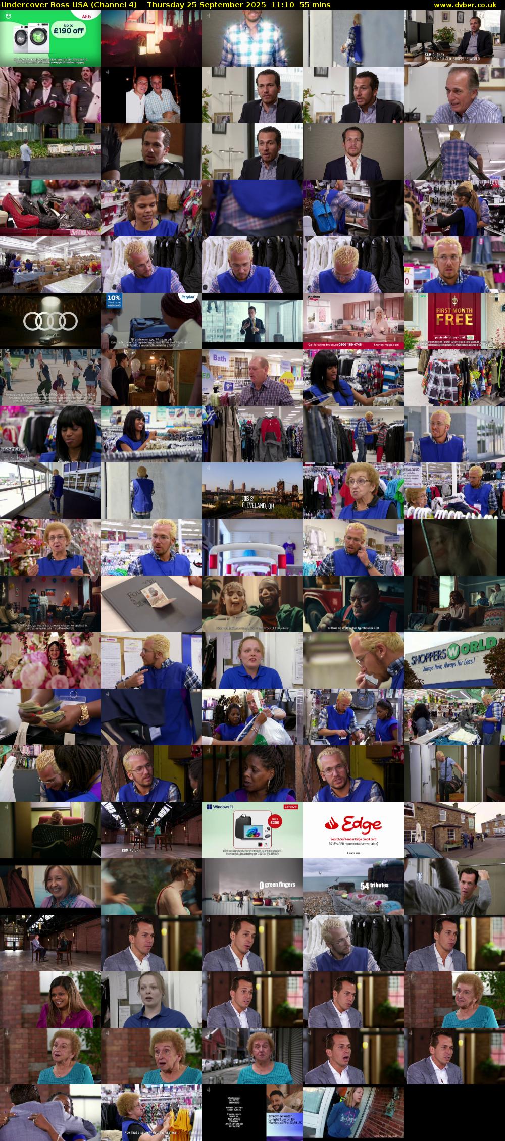 Undercover Boss USA (Channel 4) Thursday 25 September 2025 11:10 - 12:05