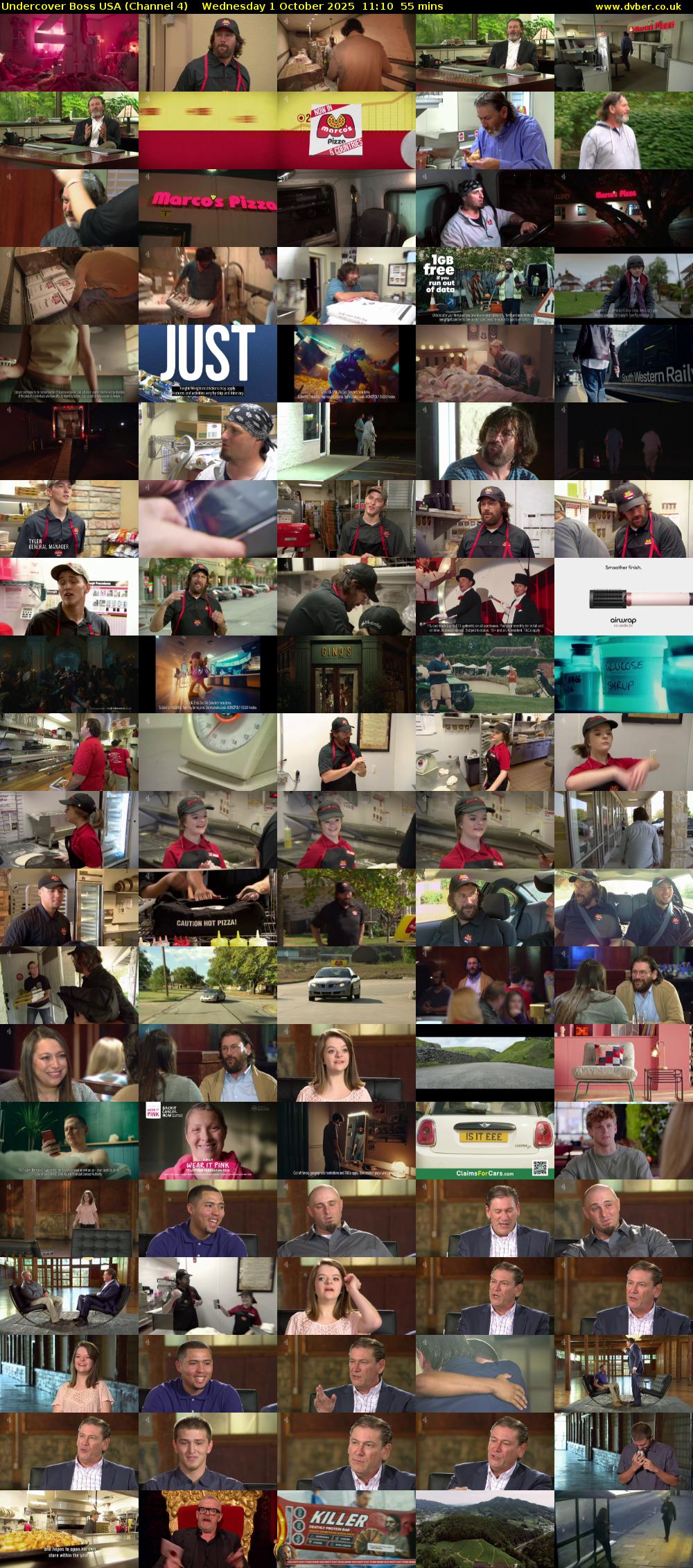 Undercover Boss USA (Channel 4) Wednesday 1 October 2025 11:10 - 12:05