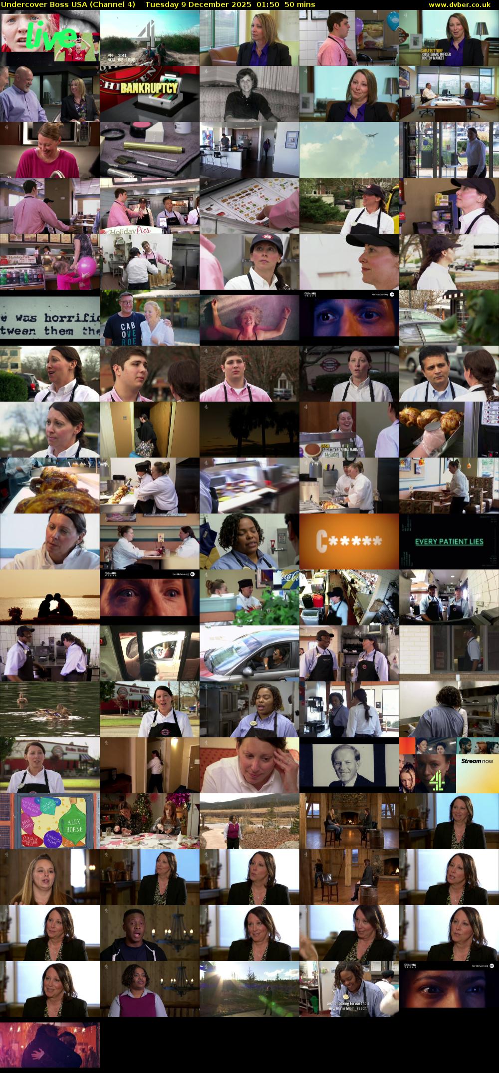 Undercover Boss USA (Channel 4) Tuesday 9 December 2025 01:50 - 02:40