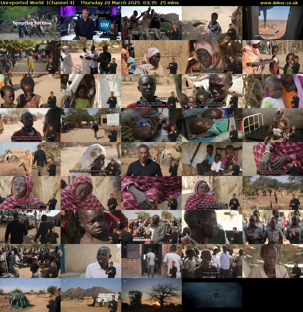 Unreported World  (Channel 4) Thursday 20 March 2025 03:35 - 04:00