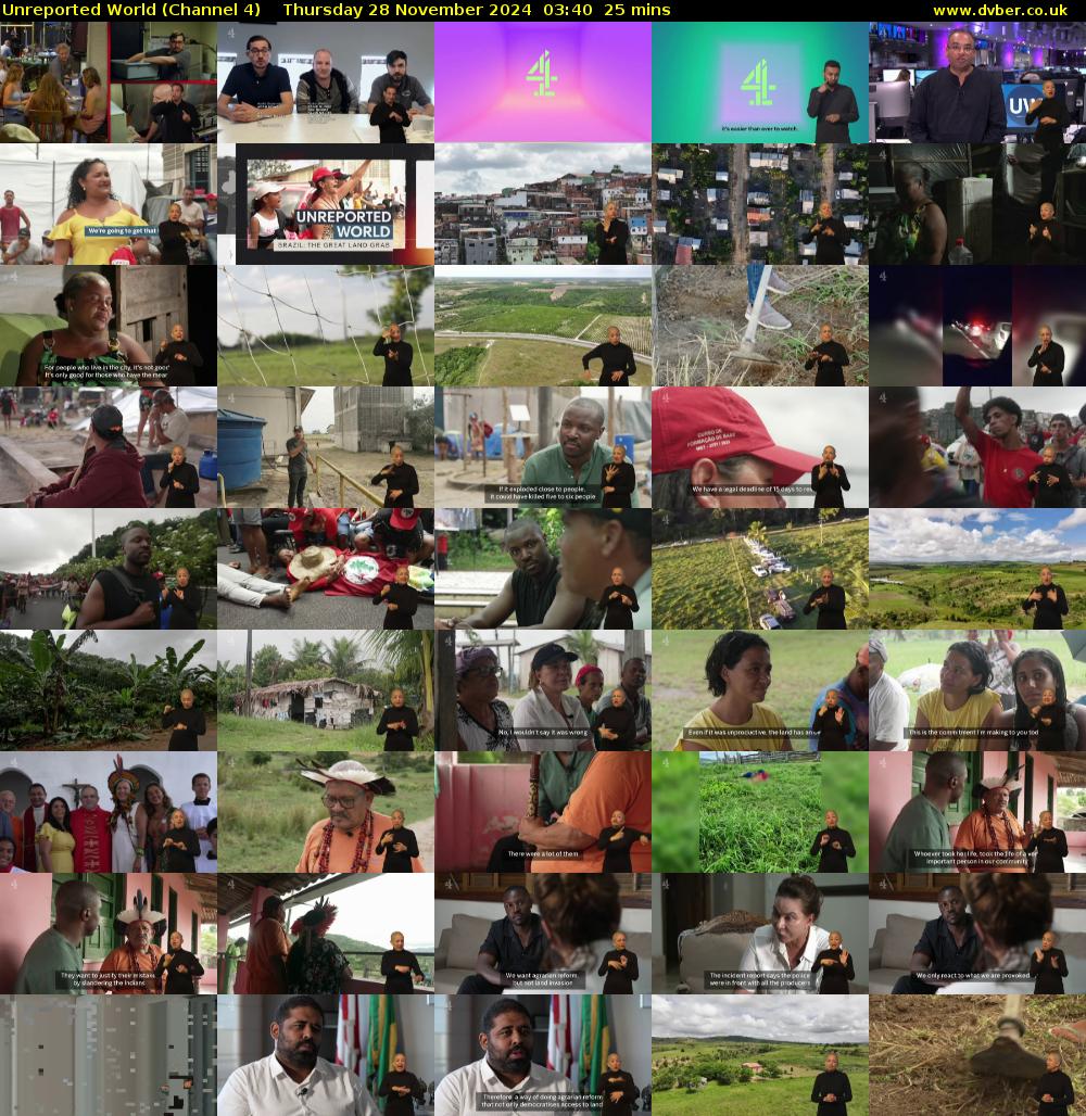 Unreported World (Channel 4) Thursday 28 November 2024 03:40 - 04:05