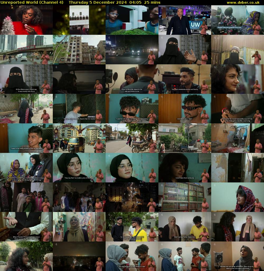 Unreported World (Channel 4) Thursday 5 December 2024 04:05 - 04:30