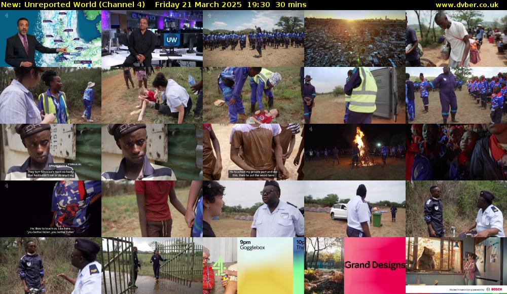 Unreported World (Channel 4) Friday 21 March 2025 19:30 - 20:00